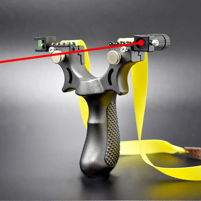 High Precision Aiming Slingshot Hunting Resin Slingshots with Flat Rubber Band for Outdoor Laser Aiming Shooting Game, Hunting