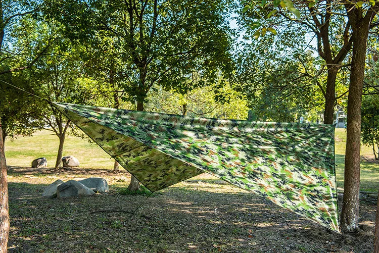 3x3m Awning Waterproof Tarp Tent Shade Ultralight Garden Canopy Sunshade Outdoor Camping Hammock Rain Fly Beach Sun Shelter