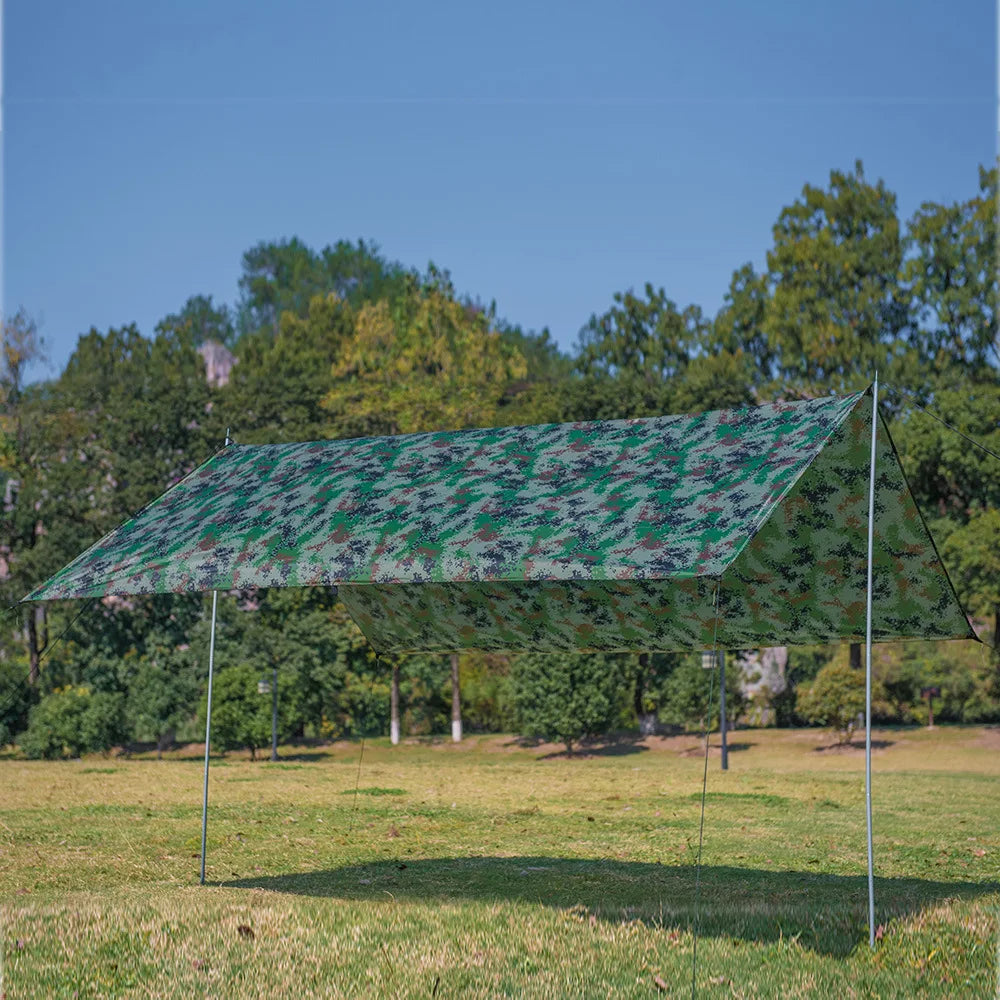 3x3m Awning Waterproof Tarp Tent Shade Ultralight Garden Canopy Sunshade Outdoor Camping Hammock Rain Fly Beach Sun Shelter