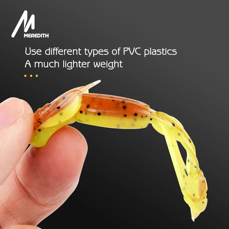 MEREDITH Crazy Flapper Fishing Lures Soft Lure Fishing Lure 70mm/10pcs Soft Silicone Baits Shrimp Bass Peche Gear Fishing Tackle
