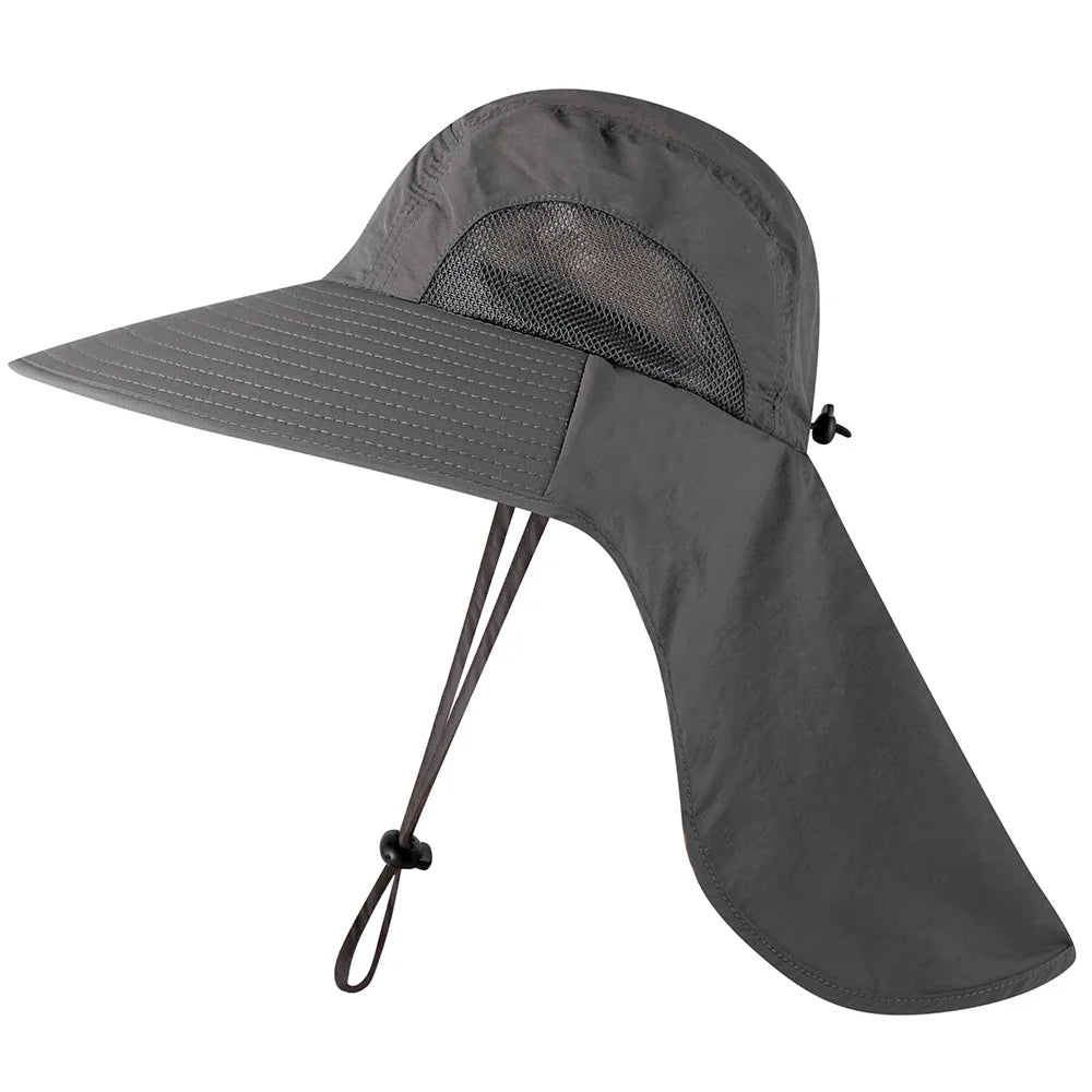 Fishing Sun Hat Sun Protect Cap UV Protection Neck Cover Wide Brim Neck Flap Fishing Cap for Travel Camping Hiking Fishing Cap