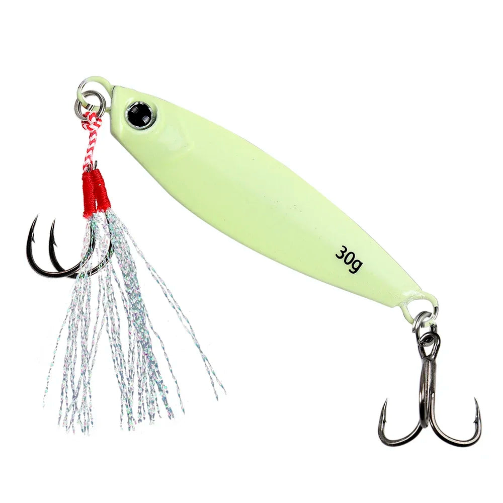 Luminous Fishing 7g/10g/15g/20g/30g Jigging Hook Spinner Bait Laser Metal Jig Spoon Fishing Lure