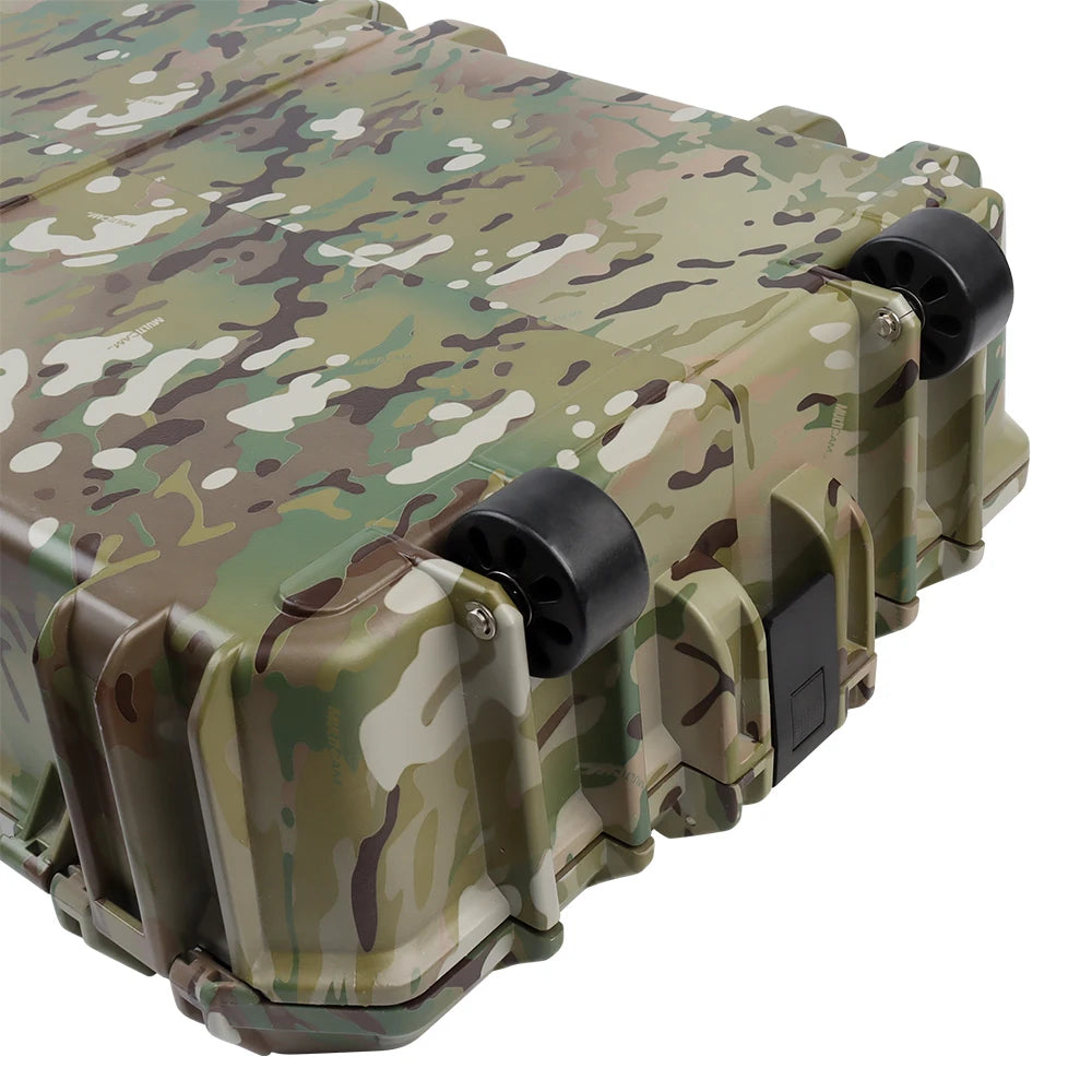 Outdoor Storm Safety Case 36.6in Camping Hunting Shooting Tactical Rifle Tooling Sponge Box Shockproof Anti-theft with Wheels