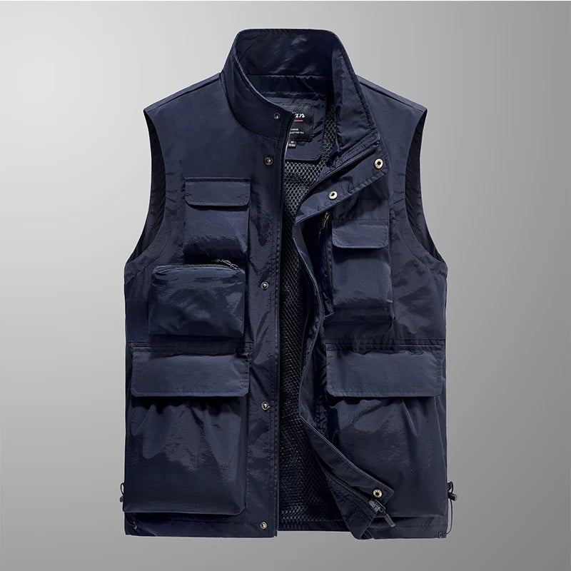 Summer New Pockets Men US Tactical Hiking Fishing Vest Mens Photographer Waistcoat Mesh Cargo Camping Climb Jacket Tool Vest