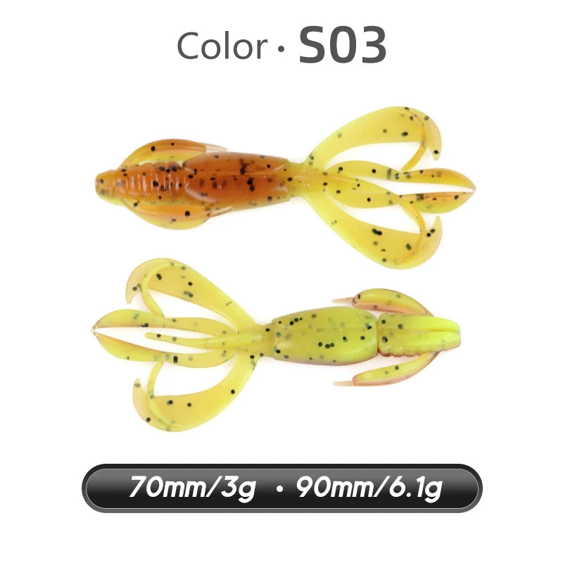 MEREDITH Crazy Flapper Fishing Lures Soft Lure Fishing Lure 70mm/10pcs Soft Silicone Baits Shrimp Bass Peche Gear Fishing Tackle
