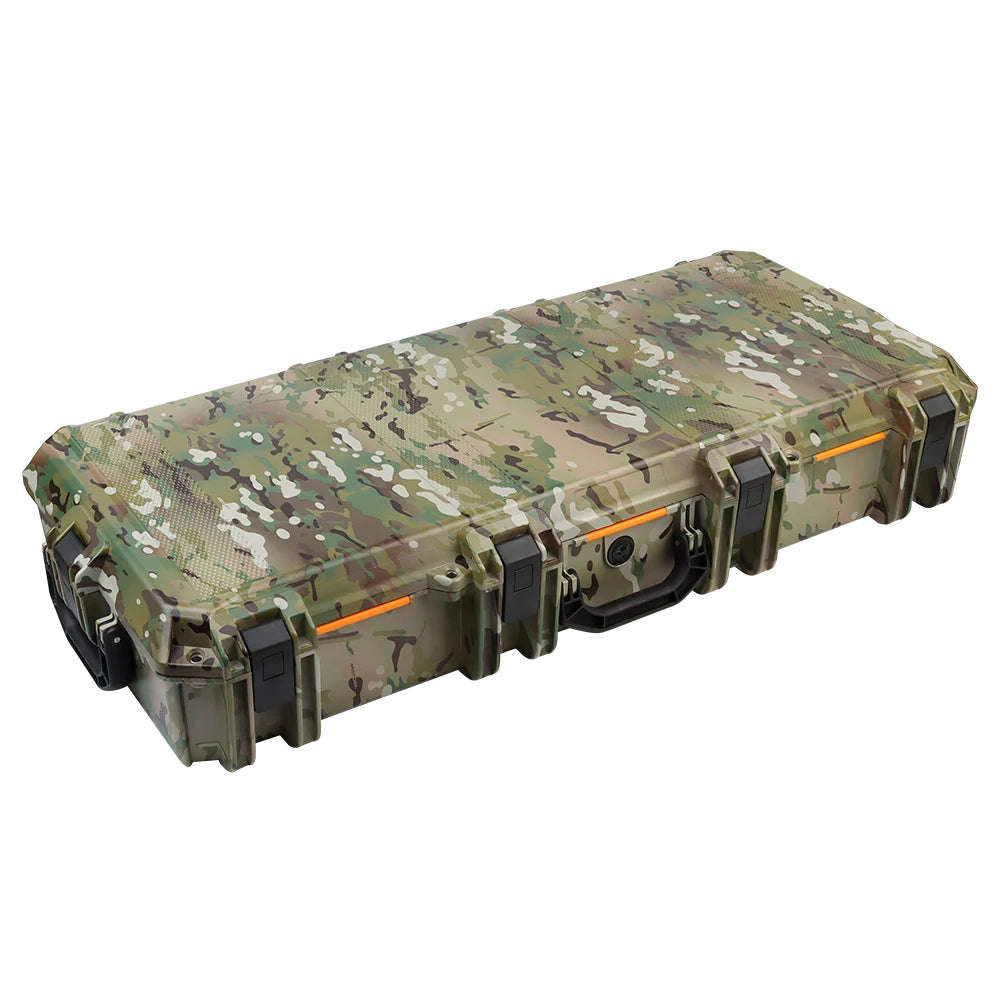Outdoor Storm Safety Case 36.6in Camping Hunting Shooting Tactical Rifle Tooling Sponge Box Shockproof Anti-theft with Wheels