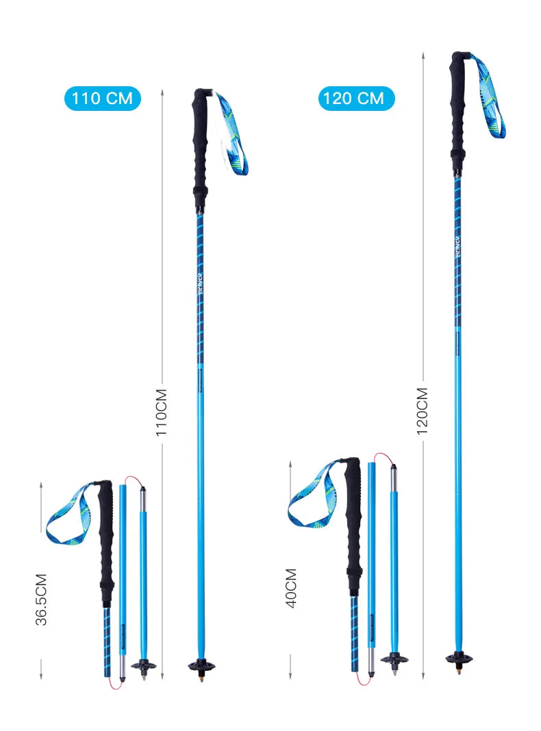 AONIJIE E4202 Lightweight Folding Collapsible Quick Lock Cross-country Trekking Pole Aluminium Alloy Walking Stick Hiking Trail