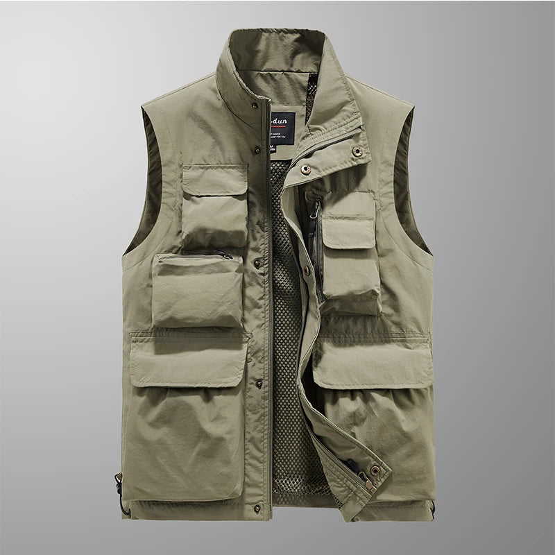 Summer New Pockets Men US Tactical Hiking Fishing Vest Mens Photographer Waistcoat Mesh Cargo Camping Climb Jacket Tool Vest