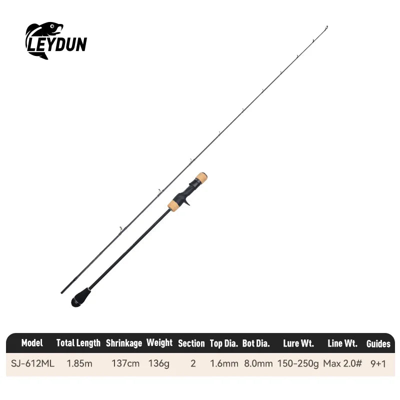 LEYDUN Rang’s SJ Slow Jigging Fishing Rods ML M MH H 1.85m Saltwater Boat Casting Rod High Carbon Sea Boat Pole light Rod