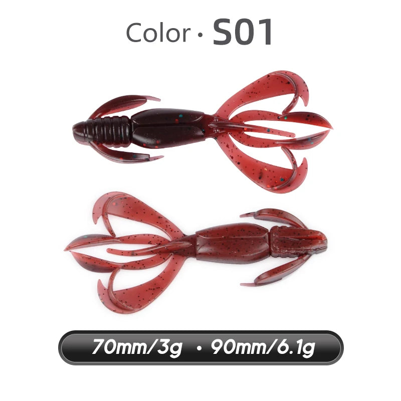 MEREDITH Crazy Flapper Fishing Lures Soft Lure Fishing Lure 70mm/10pcs Soft Silicone Baits Shrimp Bass Peche Gear Fishing Tackle