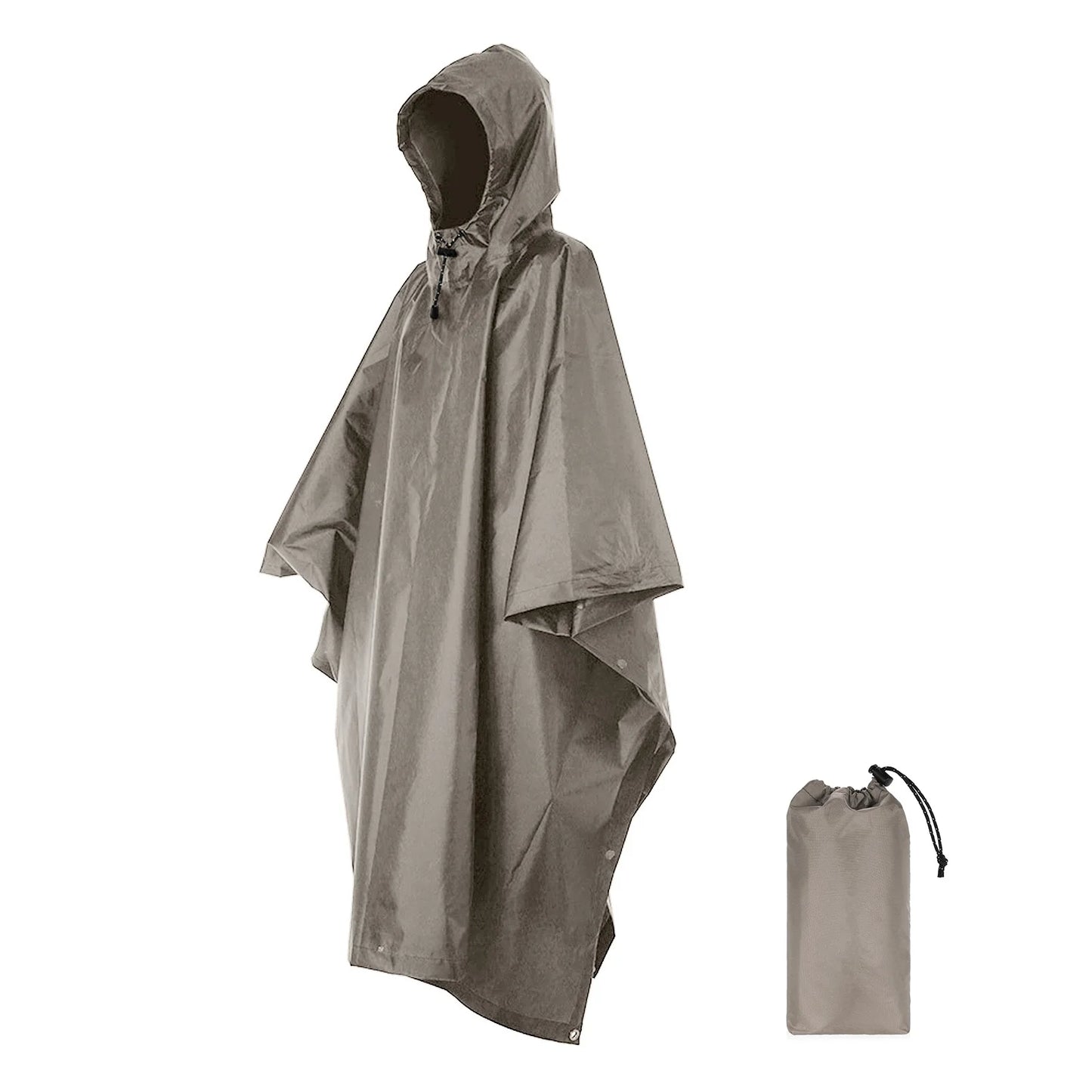 3 In 1 Outdoor Military Raincoat Hooded Sleeve Waterproof Rain Poncho Motorcycle Rain Cover Camping Hiking Travel Rainwear Tent