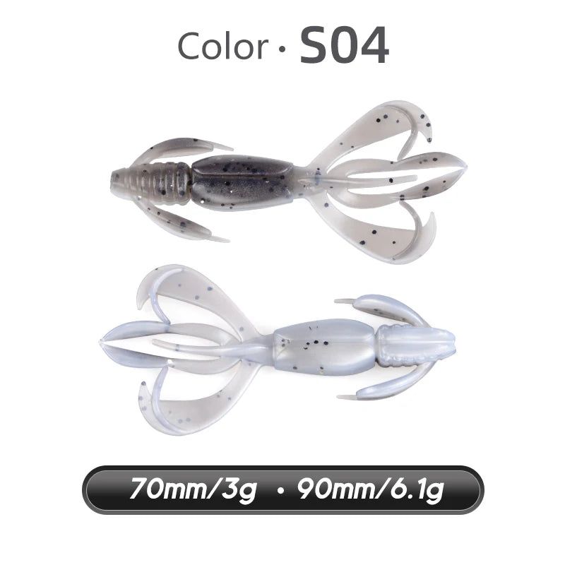 MEREDITH Crazy Flapper Fishing Lures Soft Lure Fishing Lure 70mm/10pcs Soft Silicone Baits Shrimp Bass Peche Gear Fishing Tackle