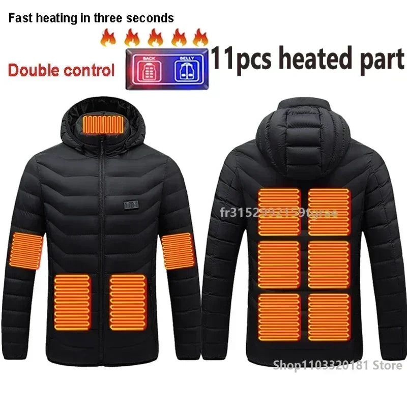 Men 21 Areas Heated Jacket USB Electric Heating Vest For women Winter Outdoor Warm Thermal Coat Parka Jacket NEW Cotton jacket