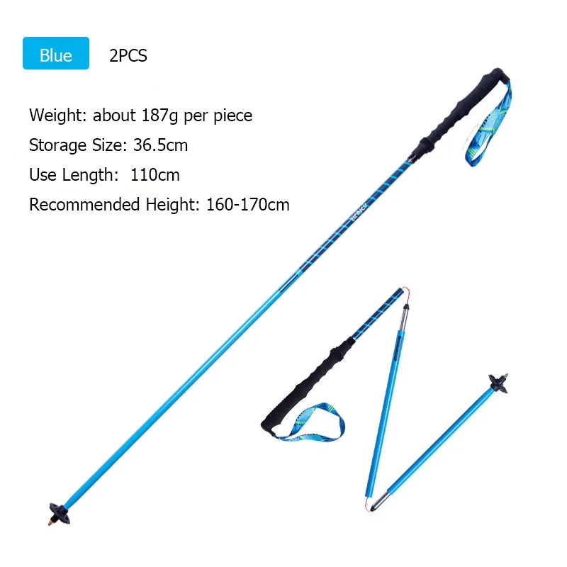 AONIJIE E4202 Lightweight Folding Collapsible Quick Lock Cross-country Trekking Pole Aluminium Alloy Walking Stick Hiking Trail