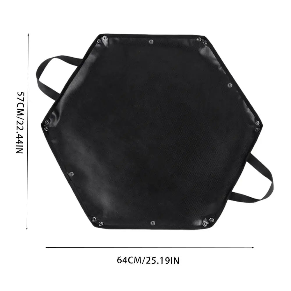 Fireproof Mat Hexagonal Fire Pit Foldable Firewood Bag With Hanger Ear For Grass BBQ Smoker Patio Deck Outdoor Camping Cooking