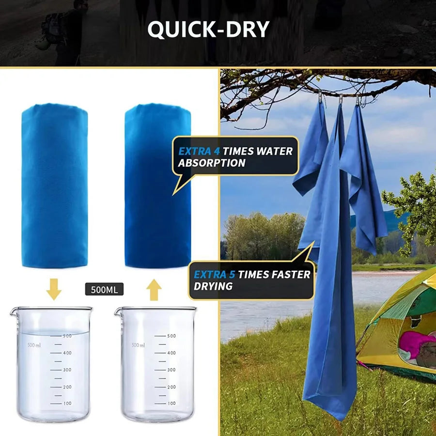 Quick-Drying Camping Hiking Towel 40x80CM Basketball Yoga Gym Fitness Outdoor Riding Running Workout Beach Sports Towels
