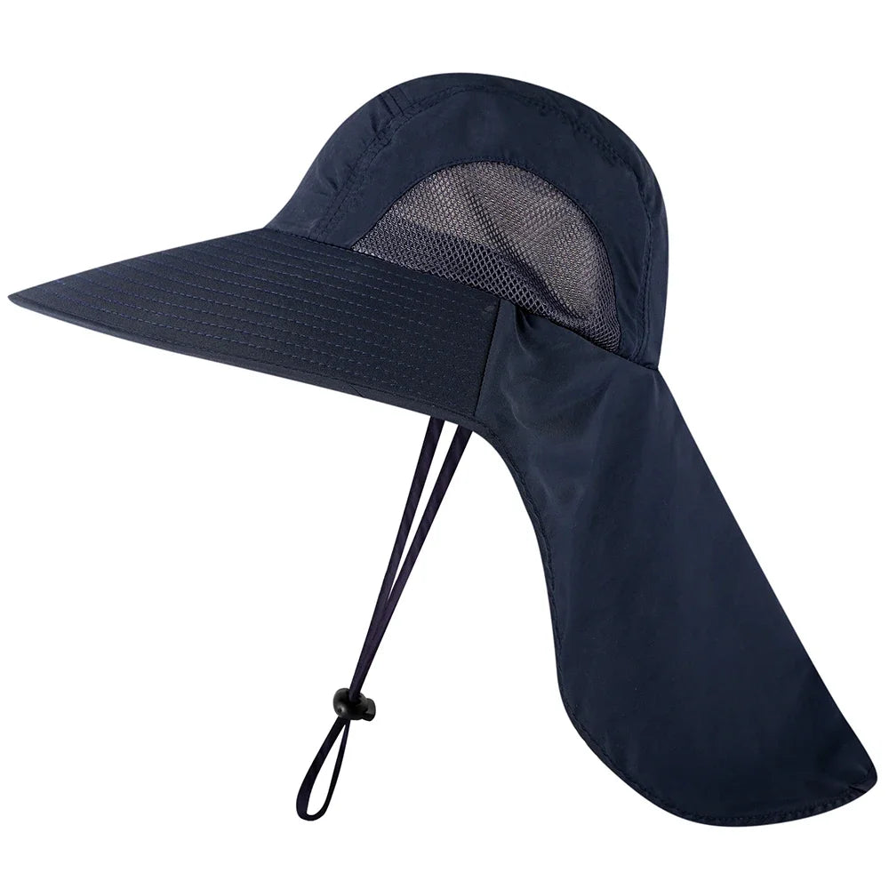Fishing Sun Hat Sun Protect Cap UV Protection Neck Cover Wide Brim Neck Flap Fishing Cap for Travel Camping Hiking Fishing Cap