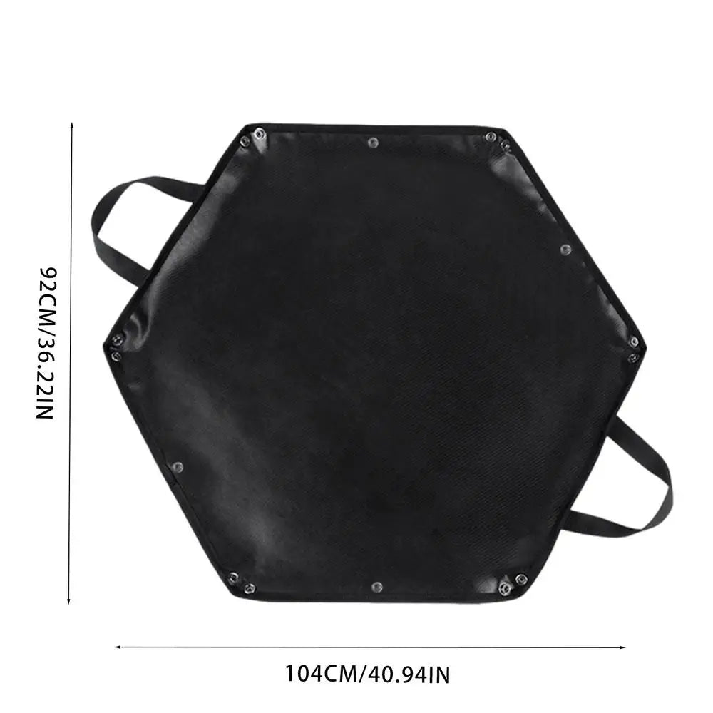 Fireproof Mat Hexagonal Fire Pit Foldable Firewood Bag With Hanger Ear For Grass BBQ Smoker Patio Deck Outdoor Camping Cooking