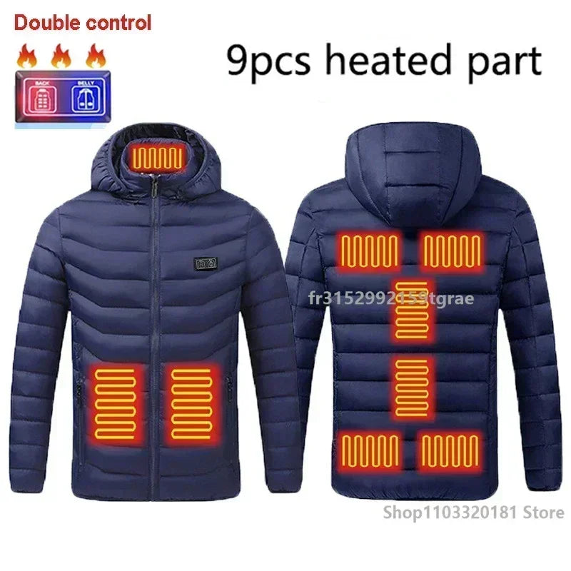 Men 21 Areas Heated Jacket USB Electric Heating Vest For women Winter Outdoor Warm Thermal Coat Parka Jacket NEW Cotton jacket