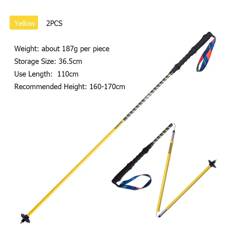 AONIJIE E4202 Lightweight Folding Collapsible Quick Lock Cross-country Trekking Pole Aluminium Alloy Walking Stick Hiking Trail