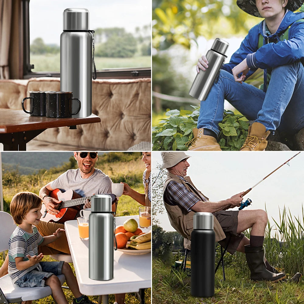 600-1500ml 316 Stainless Steel Thermos Bottle LED Temperature Display Thermal Mug Vacuum Flask Water Bottle For Outdoor Camping
