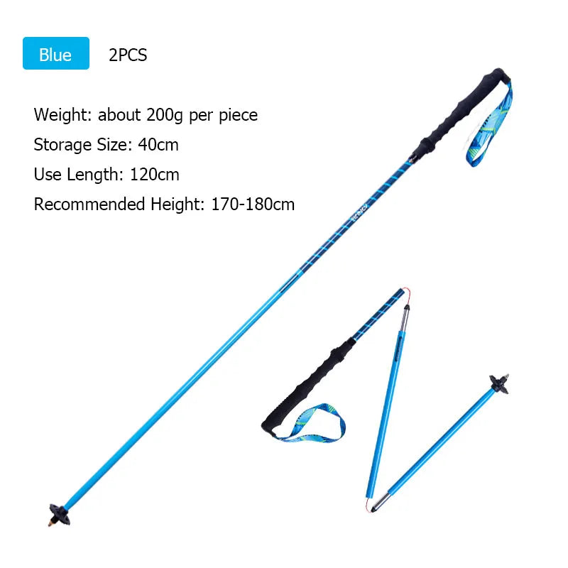 AONIJIE E4202 Lightweight Folding Collapsible Quick Lock Cross-country Trekking Pole Aluminium Alloy Walking Stick Hiking Trail