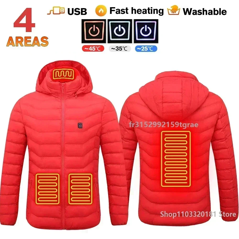 Men 21 Areas Heated Jacket USB Electric Heating Vest For women Winter Outdoor Warm Thermal Coat Parka Jacket NEW Cotton jacket