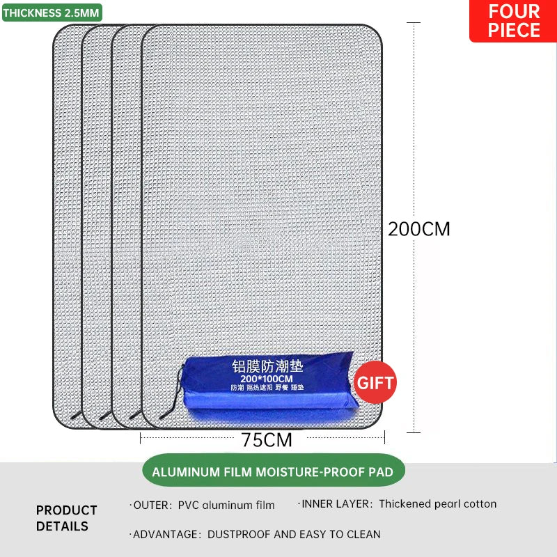Outdoor Waterproof Mat Double-sided Aluminum Film Floor Mat Waterproof and Antifouling Camping Tent Mat Beach Sand Mat