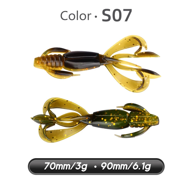 MEREDITH Crazy Flapper Fishing Lures Soft Lure Fishing Lure 70mm/10pcs Soft Silicone Baits Shrimp Bass Peche Gear Fishing Tackle