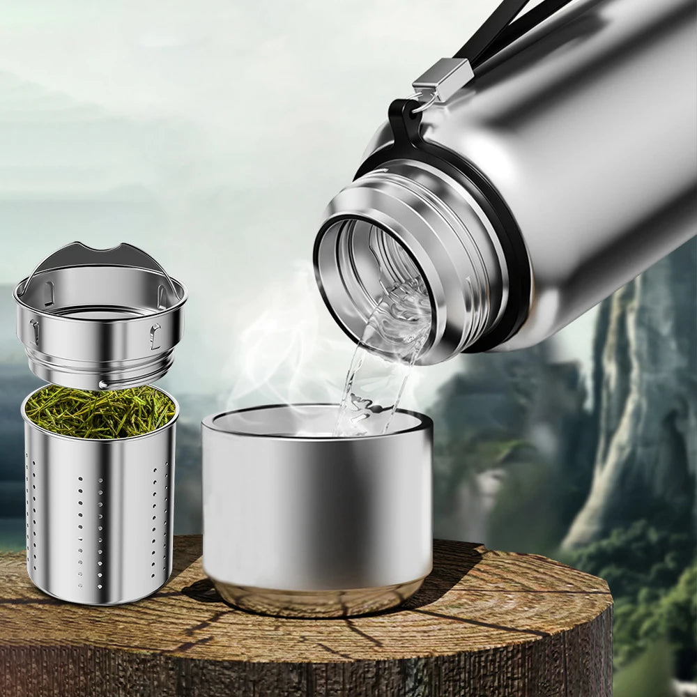 600-1500ml 316 Stainless Steel Thermos Bottle LED Temperature Display Thermal Mug Vacuum Flask Water Bottle For Outdoor Camping