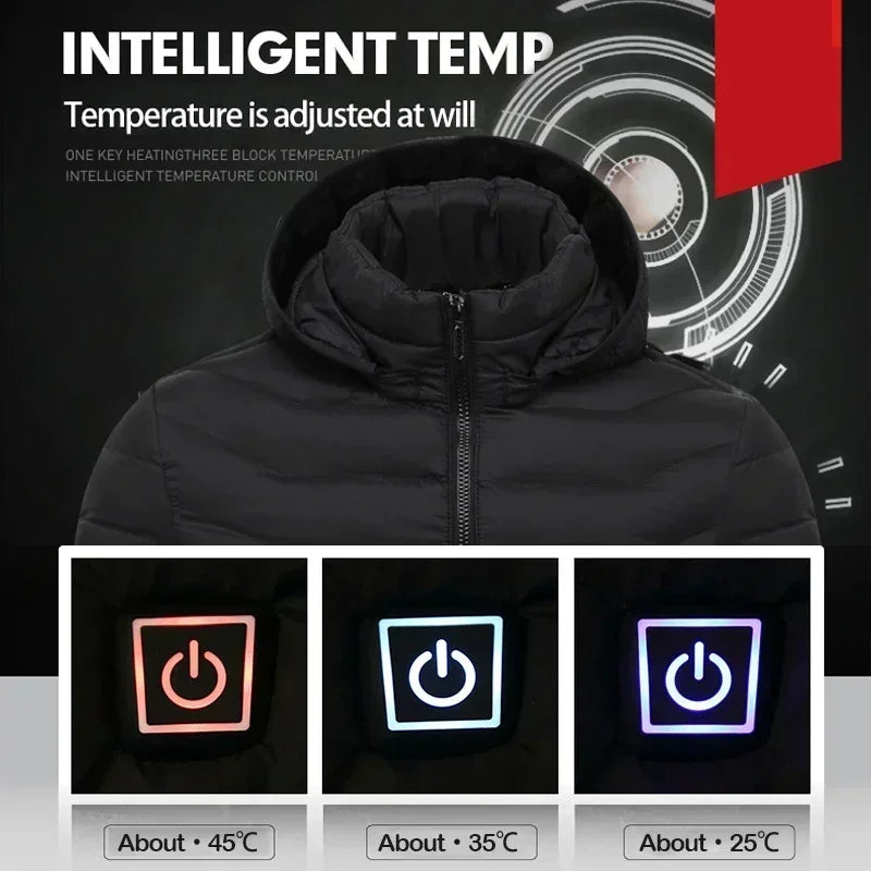 Men 21 Areas Heated Jacket USB Electric Heating Vest For women Winter Outdoor Warm Thermal Coat Parka Jacket NEW Cotton jacket
