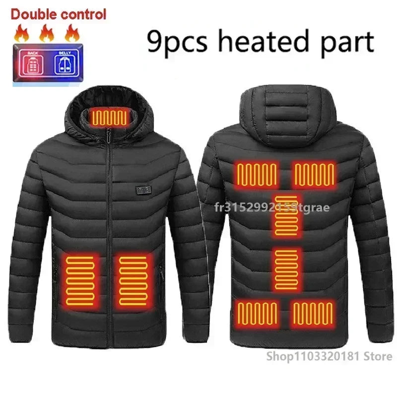 Men 21 Areas Heated Jacket USB Electric Heating Vest For women Winter Outdoor Warm Thermal Coat Parka Jacket NEW Cotton jacket