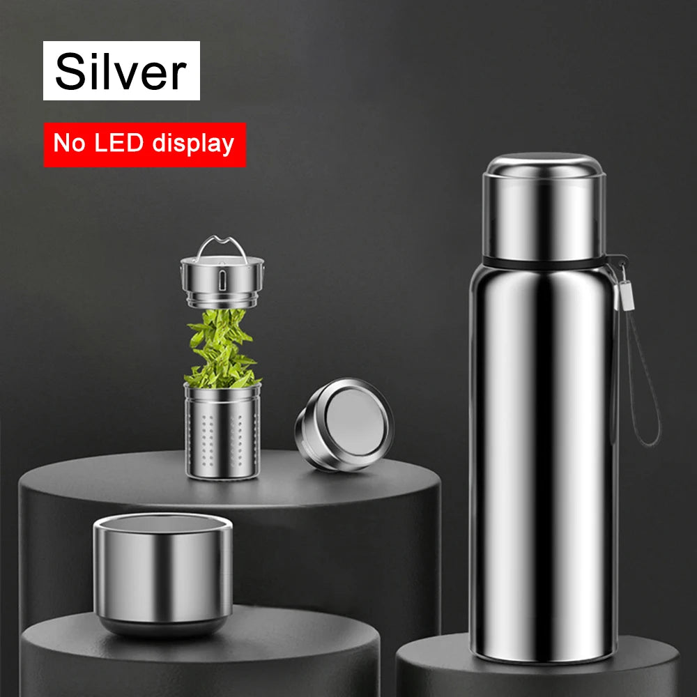 600-1500ml 316 Stainless Steel Thermos Bottle LED Temperature Display Thermal Mug Vacuum Flask Water Bottle For Outdoor Camping