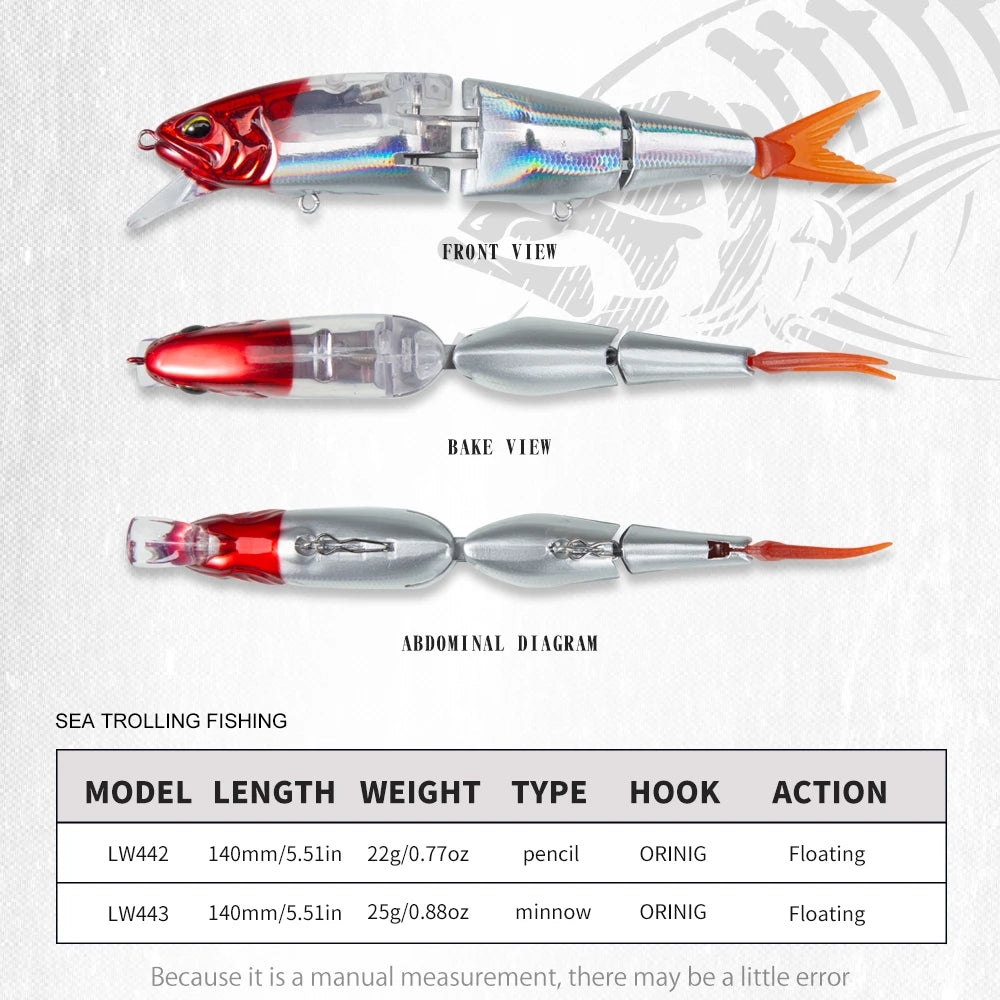 Hunthouse Swimbait Armajoi Pencil Minnow Three Sections Hard Bait 140mm 22g 25g Exsence Shallow Wobbler Topwater Saltwater Fish
