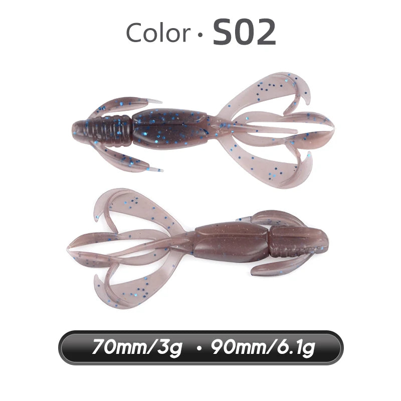 MEREDITH Crazy Flapper Fishing Lures Soft Lure Fishing Lure 70mm/10pcs Soft Silicone Baits Shrimp Bass Peche Gear Fishing Tackle