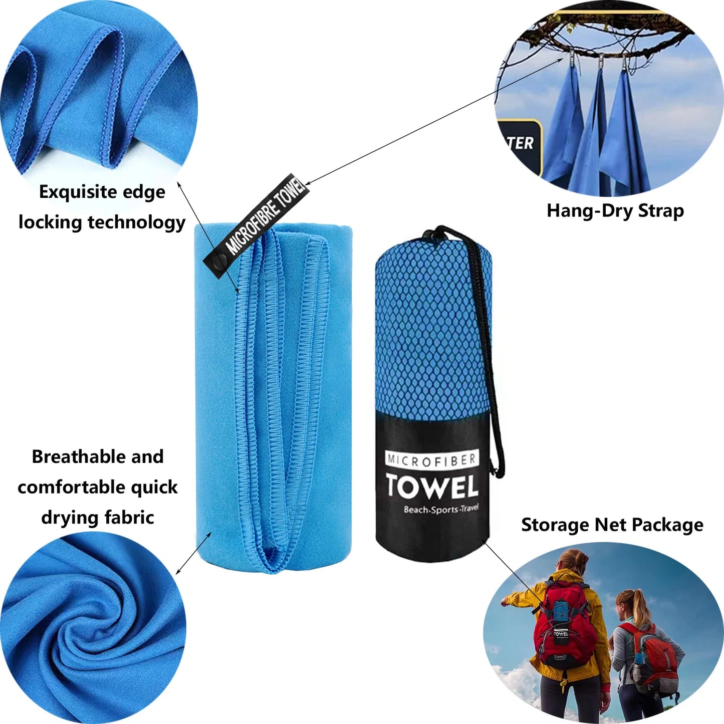 Quick-Drying Camping Hiking Towel 40x80CM Basketball Yoga Gym Fitness Outdoor Riding Running Workout Beach Sports Towels