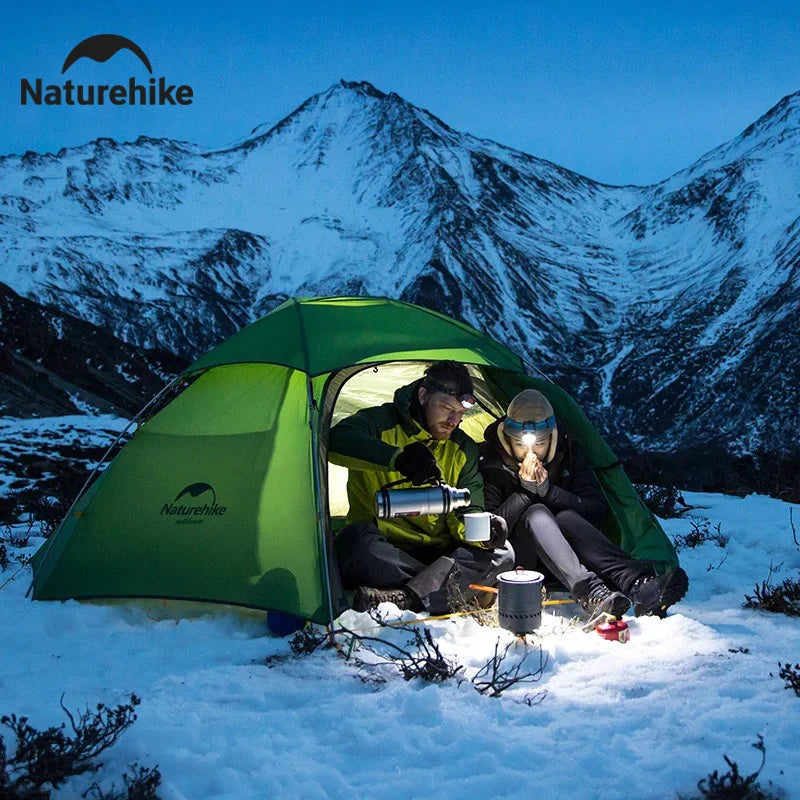 Naturehike Cloud Peak Camping Tent Waterproof Portable T-shape Zipper Hiking Tent Outdoor 4 Season Nylon 2 Person Backpack Tent