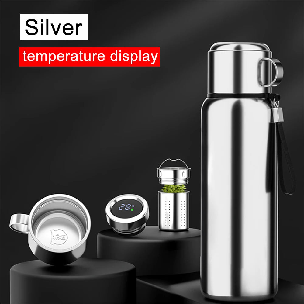 600-1500ml 316 Stainless Steel Thermos Bottle LED Temperature Display Thermal Mug Vacuum Flask Water Bottle For Outdoor Camping