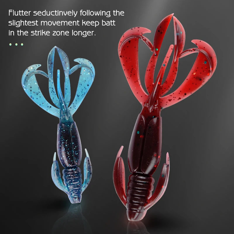 MEREDITH Crazy Flapper Fishing Lures Soft Lure Fishing Lure 70mm/10pcs Soft Silicone Baits Shrimp Bass Peche Gear Fishing Tackle