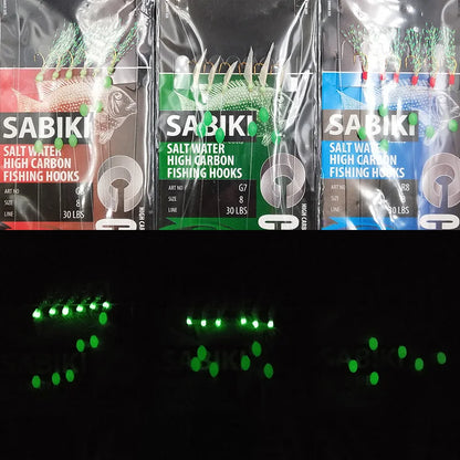 Lunker Sabiki lure flasher rig hook soft bait luminous eel glow dark mackerel fishing snapper mulloway flathead mullet shark