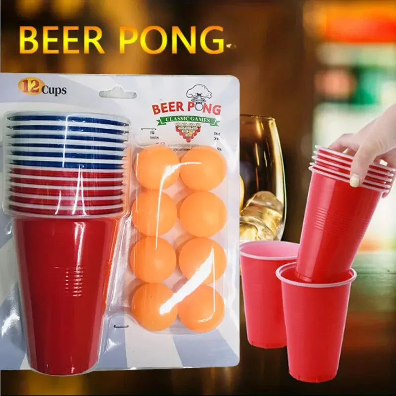 AIUAZA Drinking games with cups and balls, table tennis games, bar supplies, outdoor entertainment games, party games