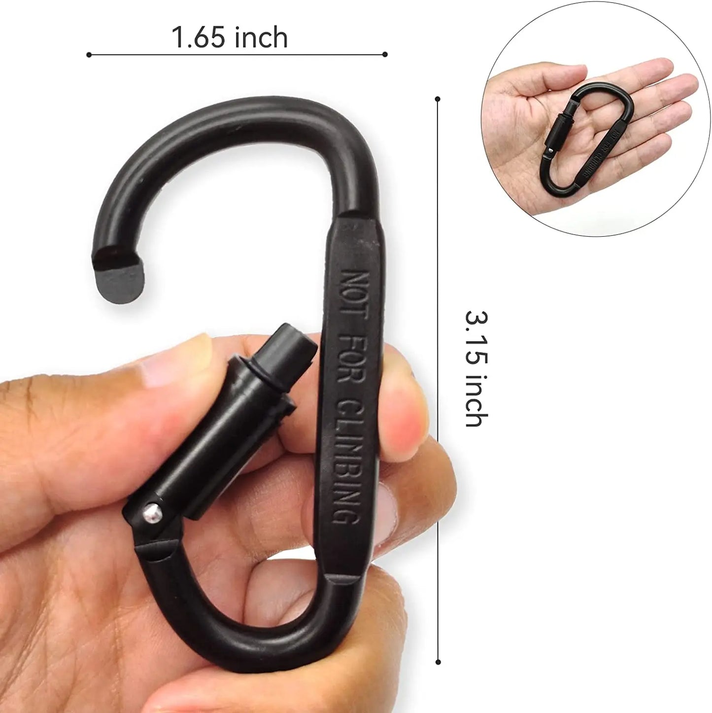 4PCS Carabiner Set For Key Camping Survival EDC Outdoor Keychain Clip  Alloy Aluminum Tactical Caribiner Hook Karabiners