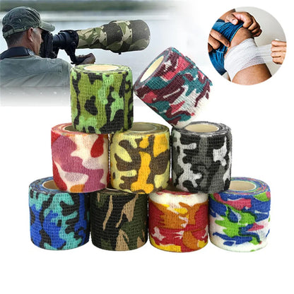 New Self Adhesive Non-woven Camouflage Bandage Survival Elastic Band Wound Protection Joint Fixation Outdoor Emergency Equipment