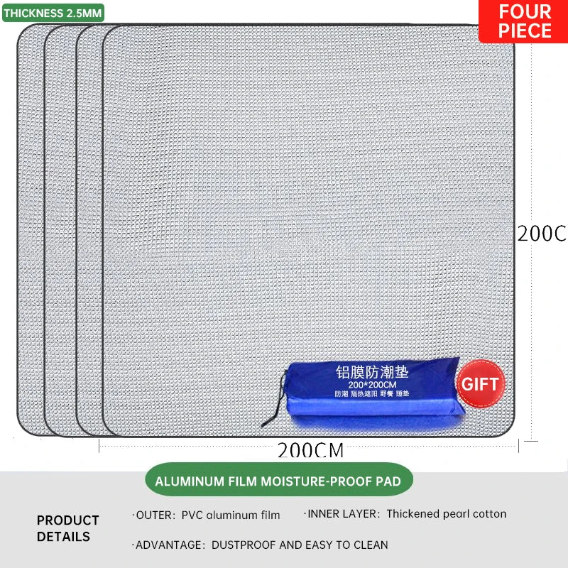 Outdoor Waterproof Mat Double-sided Aluminum Film Floor Mat Waterproof and Antifouling Camping Tent Mat Beach Sand Mat