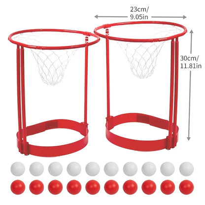 2 Pack Head Hoop Basketball Party Game For Kids And Adults Carnival Game Adjustable Basketball Net Headband With 20 Balls