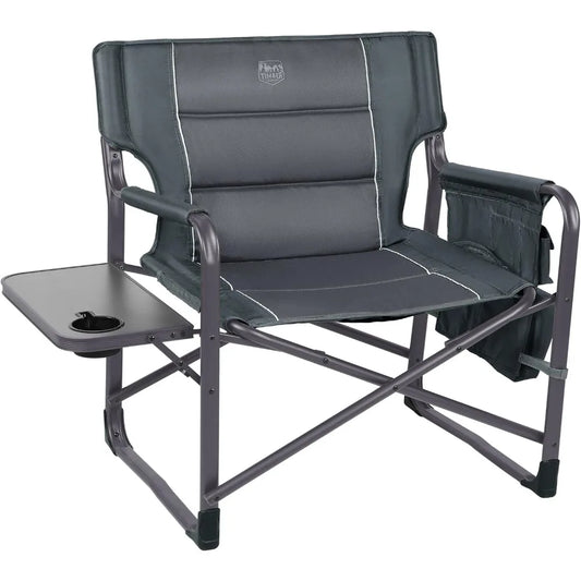 Upgraded Chairs with Foldable Side Table, Detachable Side Pocket, Heavy Duty Folding Camping Chair up to 600 Lbs Weight Capacity