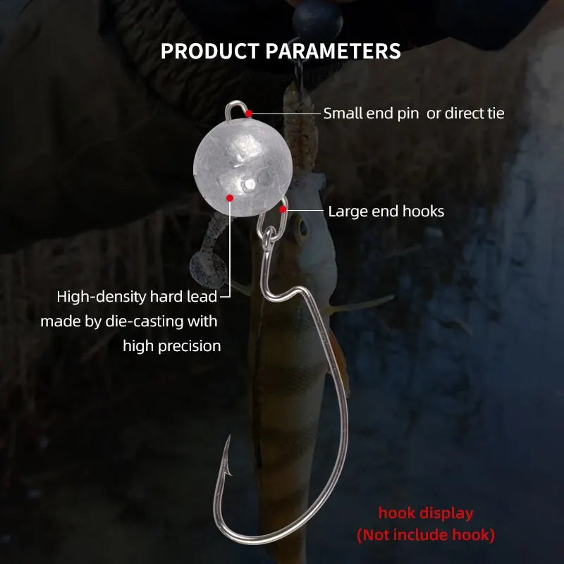 Hook Aggravated Jig Head 2g 4g 6g Deep Water Bullet Weight Soft Lure Baits Fishing Pendant Fishing Tackle