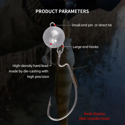 Hook Aggravated Jig Head 2g 4g 6g Deep Water Bullet Weight Soft Lure Baits Fishing Pendant Fishing Tackle