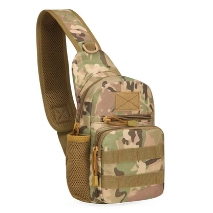 Small Outdoor Tactical Camouflage Kettle Chest Bag molle pouch  Hiking Backpack  Nylon Hunting Fishing Camo Hiking Shoulder Bag