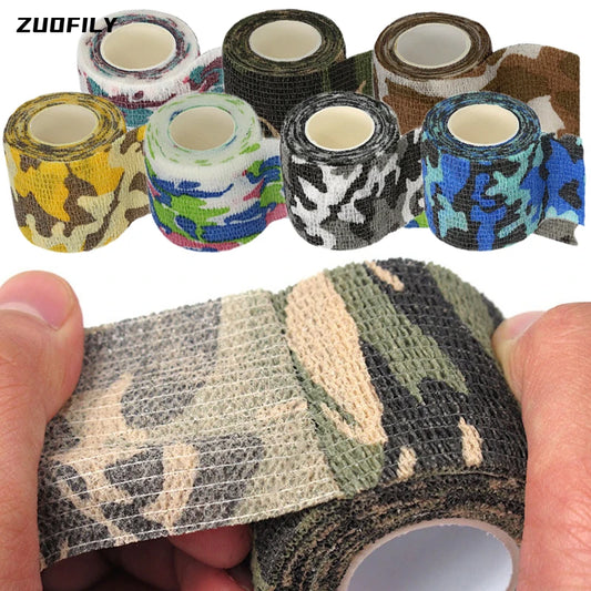 New Self Adhesive Non-woven Camouflage Bandage Survival Elastic Band Wound Protection Joint Fixation Outdoor Emergency Equipment